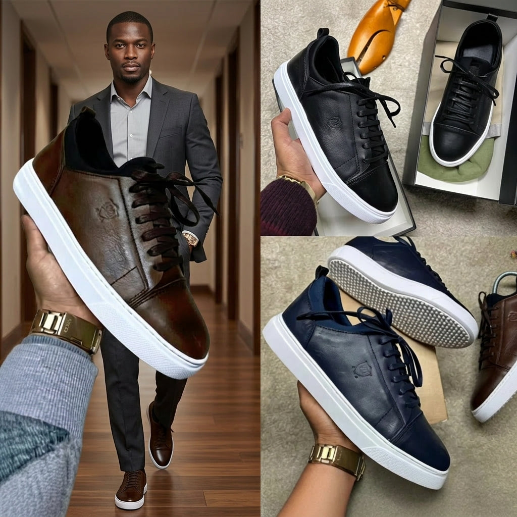 Chaussure oxford pour homme en cuir véritable